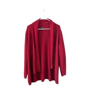 Sunny Taylor Red Long‎ Sleeve Cardigan Sweater Size 1X